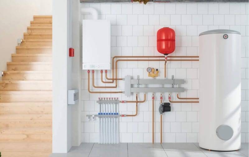 Diaphragm expansion vessel in a heating system